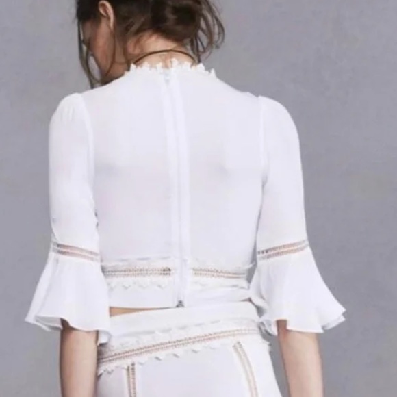 For Love & Lemons Willow Crop Top in White Size M - Picture 2 of 7